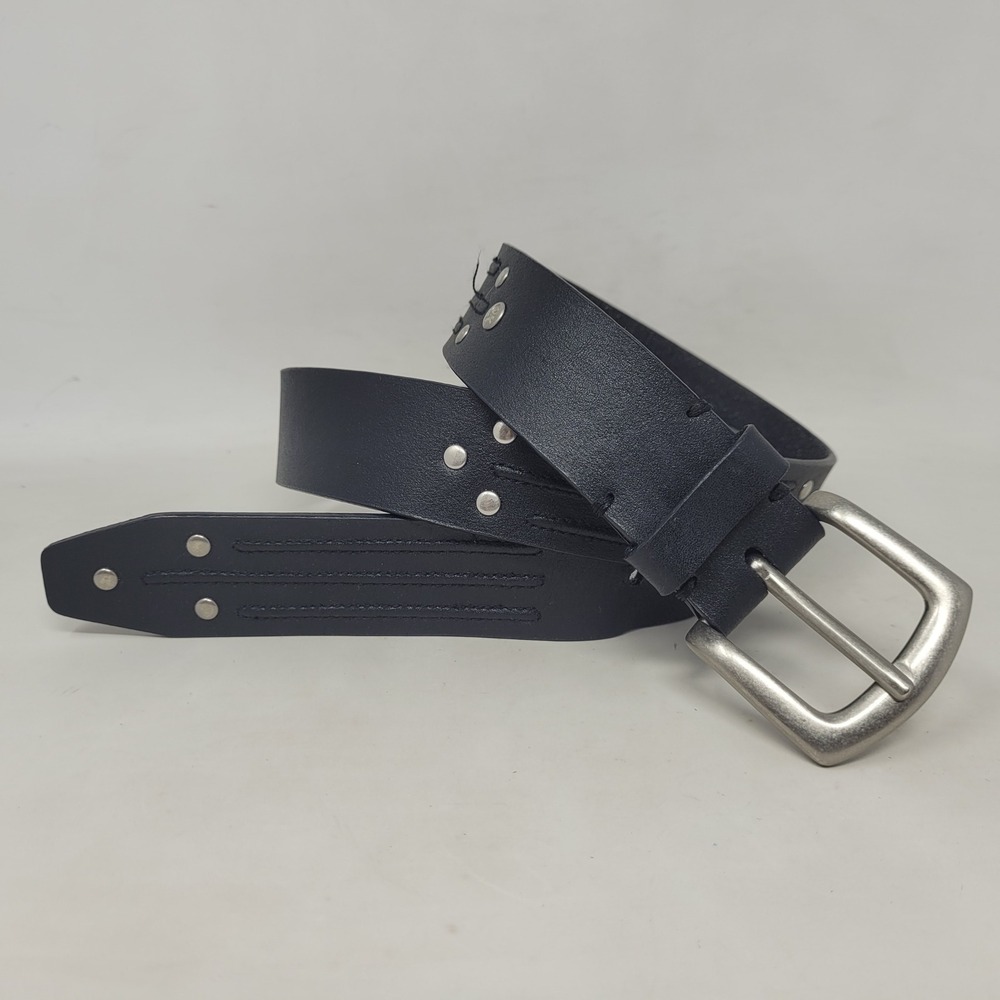 CK Calvin Klein Belt Med Black Leather Studded Biker Moto Rock Punk Grunge Y2K